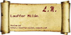 Lauffer Milán névjegykártya